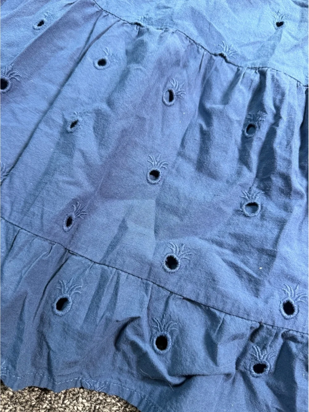 Girl's Simply Southern Blue Eyelet Dress Size Small